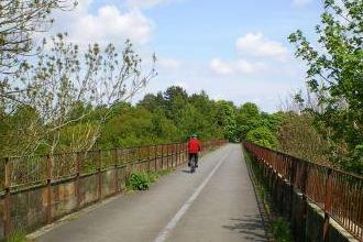 3 nights Cycling the C2C across Northern England, crossing an old railway bridge